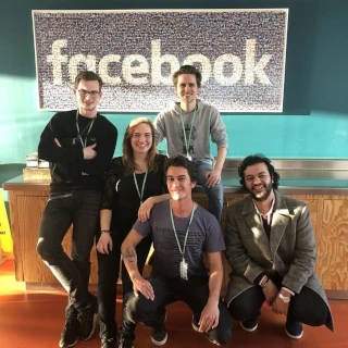 Jannis Jorre and 4 team members at Facebook's Paris campus in 2018